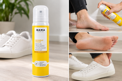 BAMA Invisible Socks – Anti-Reibungsspray für barfuß getragene Schuhe, 100 ml